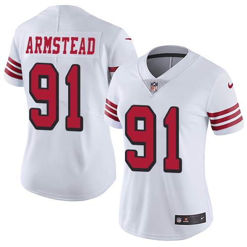 San Francisco 49ers Limited White Women Arik Armstead NFL Jersey #91 Rush Vapor Untouchable->san francisco 49ers->NFL Jersey